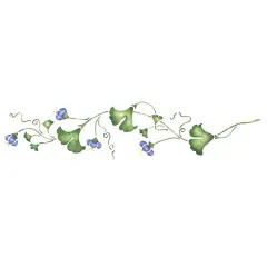 Small Ginkgo Wall Stencil Border | 2039 by Designer Stencils | Floral Stencils | Reusable Art Craft Stencils for Painting on Walls, Canvas, Wood | Reusable Plastic Paint Stencil for Home Makeover | Easy to Use & Clean Art Stencil