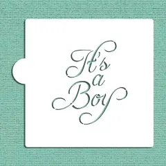 It's A Boy Cookie & Craft Stencil | CM067 by Designer Stencils | Cookie Decorating Tools | Baking Stencils for Royal Icing, Airbrush, Dusting Powder | Craft Stencils for Canvas, Paper, Wood | Reusable Food Grade Stencil