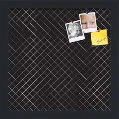 PinPix Custom Bulletin Board Black Diamond Poster Board Has a Fabric Style Canvas Finish, Framed in Satin Black, by ArtToFrames (PinPix-120)