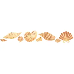 Detailed Shell Wall Stencil Border | 097 by Designer Stencils | Animal & Nature Stencils | Reusable Art Craft Stencils for Painting on Walls, Canvas, Wood | Reusable Plastic Paint Stencil for Home Makeover | Easy to Use & Clean Art Stencil