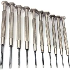 Mini Flat Head Screwdrivers Watch Eyeglass Electronics Repair Tools Kit 10Pcs