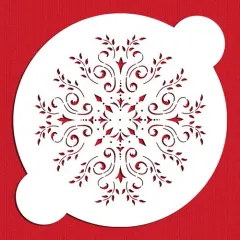 Round Medallion Cake Stencil | C151 by Designer Stencils | Cake Decorating Tools | Baking Stencils for Royal Icing, Airbrush, Dusting Powder | Reusable Plastic Food Grade Stencil for Cakes | Easy to Use & Clean Cake Stencil