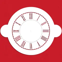 8.5-Inch Clock Cake Stencil | C289 by Designer Stencils | Cake Decorating Tools | Baking Stencils for Royal Icing, Airbrush, Dusting Powder | Reusable Plastic Food Grade Stencil for Cakes | Easy to Use & Clean Cake Stencil