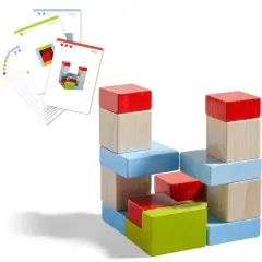 HABA Four by Four Wooden Building Blocks (Made in Germany) Multicolor
