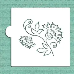 Brushstroke Thistle Flower Cookie & Craft Stencil | CM050 by Designer Stencils | Cookie Decorating Tools | Baking Stencils for Royal Icing, Airbrush, Dusting Powder | Craft Stencils for Canvas, Paper, Wood | Reusable Food Grade Stencil