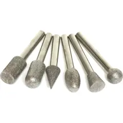 6 Diamond Burs Lapidary Rock Grinding Tools