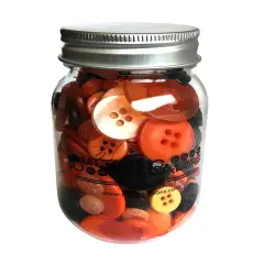 Buttons Galore Mason Jar Colorful Craft & Sewing Buttons Halloween