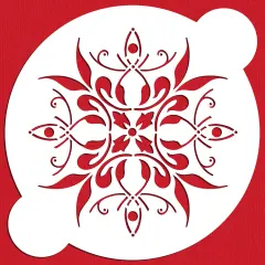 Small French Medallion Cake Stencil | C097 by Designer Stencils | Cake Decorating Tools | Baking Stencils for Royal Icing, Airbrush, Dusting Powder | Reusable Plastic Food Grade Stencil for Cakes | Easy to Use & Clean Cake Stencil