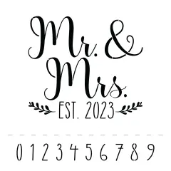 Mr & Mrs with Est. Date Embossing 12 x 12 Stencil | FS100 by Designer Stencils | Word & Phrase Stencils |