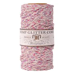 Hemptique 1mm #20 Metallic Hemp Cord Spools Jewelry Bracelet Making Crafting Scrapbooking Bookbinding Mixed Media Crocheting Macrame Gift Wrapping Nat purple pink