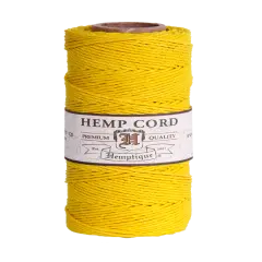 Hemptique 1mm #20 Hemp Cord Spools Jewelry Making Macrame Crochet Crafting Gift Wrapping Yellow