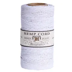 Hemptique 1mm #20 Hemp Cord Spools Jewelry Making Macrame Crochet Crafting Gift Wrapping White