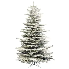 Perfect Holiday 6.5ft Alpine Fir Pre-Lit Artificial Christmas Tree - Snow Flocked