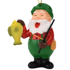 Fishing Santa Claus Christmas Ornament