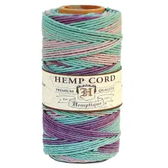 Hemptique 1mm #20 Variegated Hemp Cord Spools Eco Friendly Sustainable Naturally Grown Jewelry Bracelet Making Paper Crafting Scrapbooking Bookbinding Mixed Media Crocheting Macrame Seasonal Holiday Gift Wrapping Outdoor Gardening Minty pastel