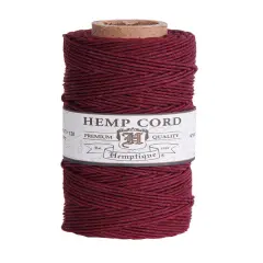 Hemptique 1mm #20 Hemp Cord Spools Jewelry Making Macrame Crochet Crafting Gift Wrapping Burgundy