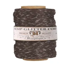 Hemptique 1mm #20 Metallic Hemp Cord Spools Jewelry Bracelet Making Crafting Scrapbooking Bookbinding Mixed Media Crocheting Macrame Gift Wrapping Chocolate glow