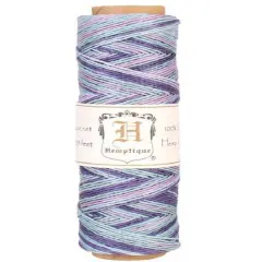 Hemptique 0.5mm #10 Variegated Hemp Cord Spools Eco Friendly Sustainable Naturally Grown Jewelry Bracelet Making Paper Crafting Scrapbooking Bookbinding Mixed Media Crocheting Macrame Seasonal Holiday Gift Wrapping Outdoor Gardening Pastel
