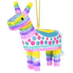 Colorful Donkey Party Pi&ntilde;ata Christmas Ornament