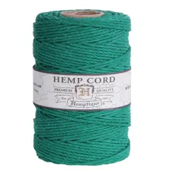 Hemptique 1.8mm #48 Hemp Cord Spools Jewelry Bracelet Making Crafting Scrapbooking Bookbinding Mixed Media Crocheting Macrame Gift Wrapping Outdoor Gardening Green