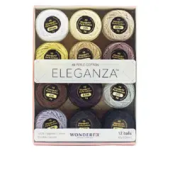 Wonderfil Eleganza 100% Egyptian Cotton Thread 12 Ball Set - Neutral