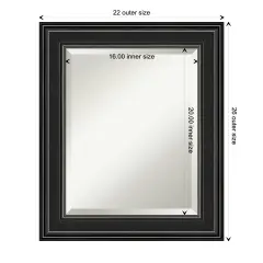 Beveled Bathroom Wall Mirror, Ridge Frame