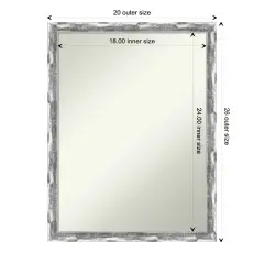 Amanti Art Non-Beveled Wall Mirror, Scratched Wave Chrome Frame