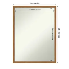 Amanti Art Non-Beveled Wood Wall Mirror, Carlisle Blonde Narrow Frame