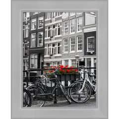 Amanti Art Vista Brushed Nickel Narrow Picture Frame