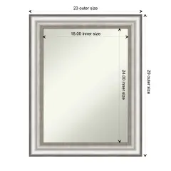 Amanti Art Non-Beveled Wall Mirror, Salon Silver Frame