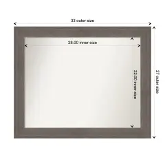 Amanti Art Non-Beveled Wall Mirror, Alta Brown Grey Frame