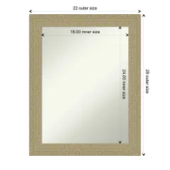Amanti Art Non-Beveled Wall Mirror, Mosaic Gold Frame