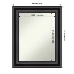 Amanti Art Non-Beveled Wall Mirror, Grand Black Frame