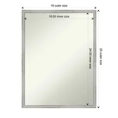 Amanti Art Non-Beveled Wood Wall Mirror, Shiplap White Narrow Frame