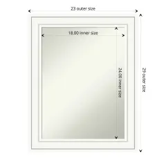 Amanti Art Non-Beveled Wood Wall Mirror, Craftsman White Frame