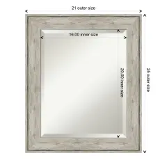 Beveled Bathroom Wall Mirror, Crackled Metallic Frame