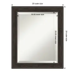 Beveled Bathroom Wall Mirror, Shipwreck Narrow Frame