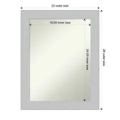 Amanti Art Non-Beveled Wood Wall Mirror, Shiplap Navy Frame Shiplap White Frame