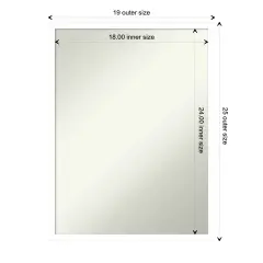 Amanti Art Non-Beveled Wood Wall Mirror, Svelte Clay Grey Frame Svelte White Frame
