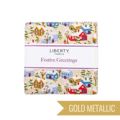 Festive Greetings 5" Square Pack (Charm Pack / 5" Stacker) by Liberty Fabrics for Riley Blake (5-LFESGREET-42)