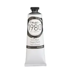 Gamblin 1980 Oil Color, 37mL Ivory Black