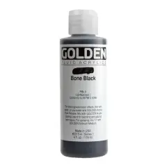 Golden&reg; 4oz. Fluid Acrylics Bone Black