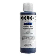 Golden&reg; 4oz. Fluid Acrylics Phthalo Blue (Green Shade)