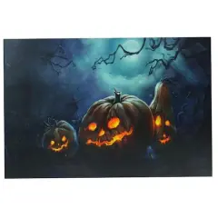 Spooky Jack-o-Lanterns LED Canvas Wall Art