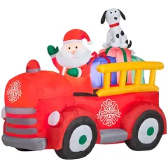 5ft. Airblown&reg; Inflatable Christmas Santa Driving Vintage Fire Truck