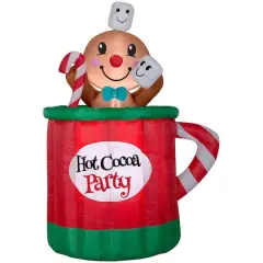 5ft. Airblown&reg; Inflatable Christmas Hot Cocoa Mug & Gingerbread