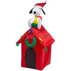 4ft. Airblown&reg; Inflatable Christmas Peanuts&trade; Snoopy & Woodstock on Doghouse