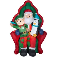 6ft. Airblown&reg; Inflatable Christmas Santa with Elf & Penguin