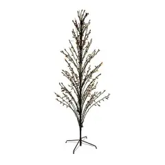 4ft. Cascade Twig Tree Outdoor Decoration, Orange LED Lights