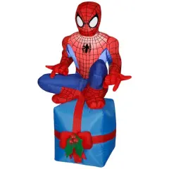 3.5ft. Airblown&reg; Inflatable Christmas Spider-Man Sitting On Present